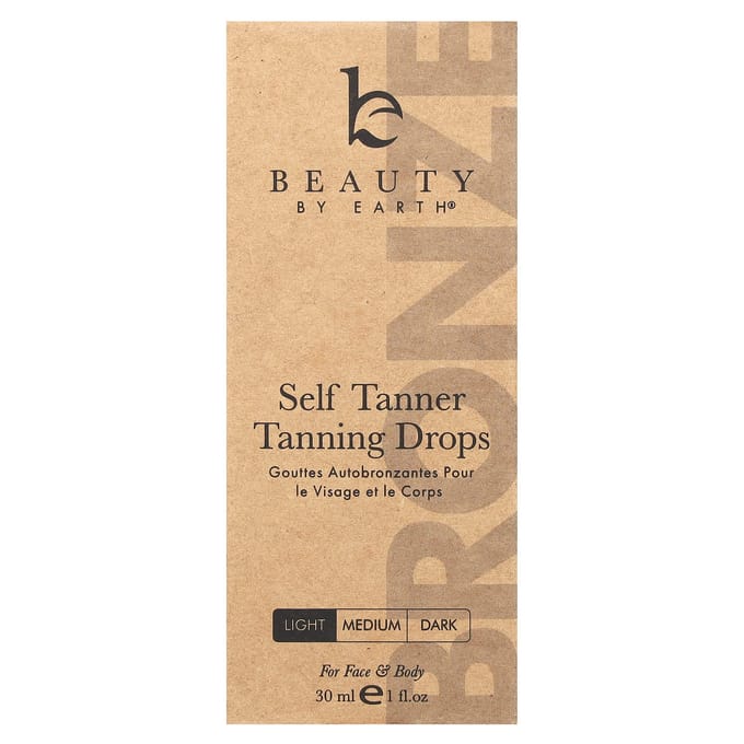 Beauty By Earth, Autobronzant, Gouttes de bronzage, Léger, 1 fl oz (30 ml) black