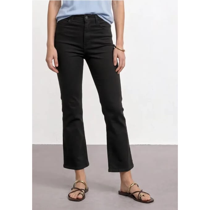 3/4 broek met flared pijpen in casual pasvorm