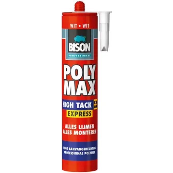 Bison Universele Montagelijm Professional Poly Max High Tack Express Wit 435g