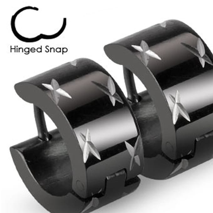 Oorbellen ringetje cuts 0.8x8 - zwart - LMPiercings