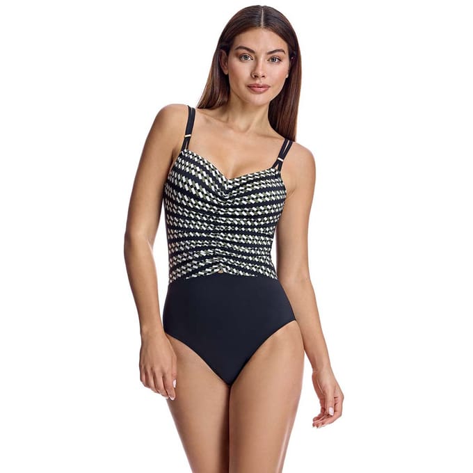 V-hals badpak met cups W250276 Dames