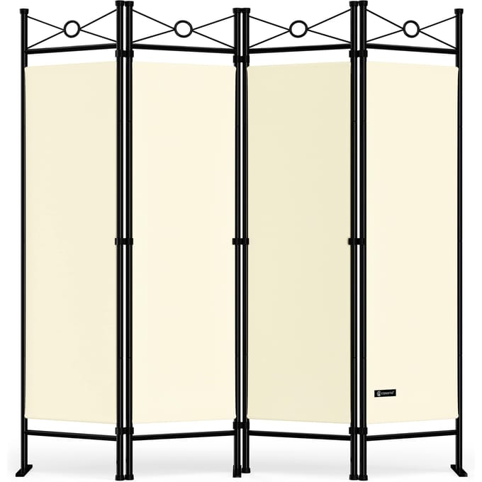 Casaria kamerscherm -  Creme - 180 x163cm - Polyester