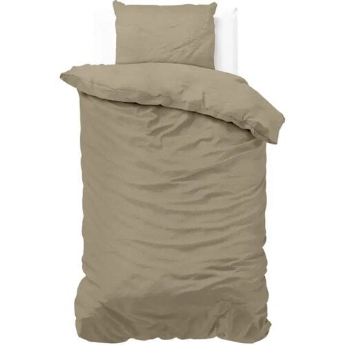 Zensation Satin Point - Dekbedovertrek - Eenpersoons - 140x200/220 + 1 kussensloop 60x70 - Taupe