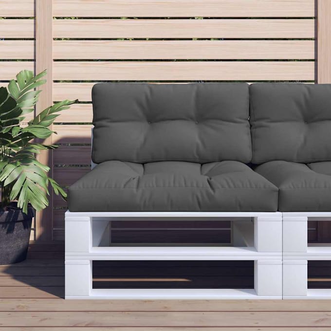 vidaXL - Palletkussens - 2 - st - stof - antracietkleurig