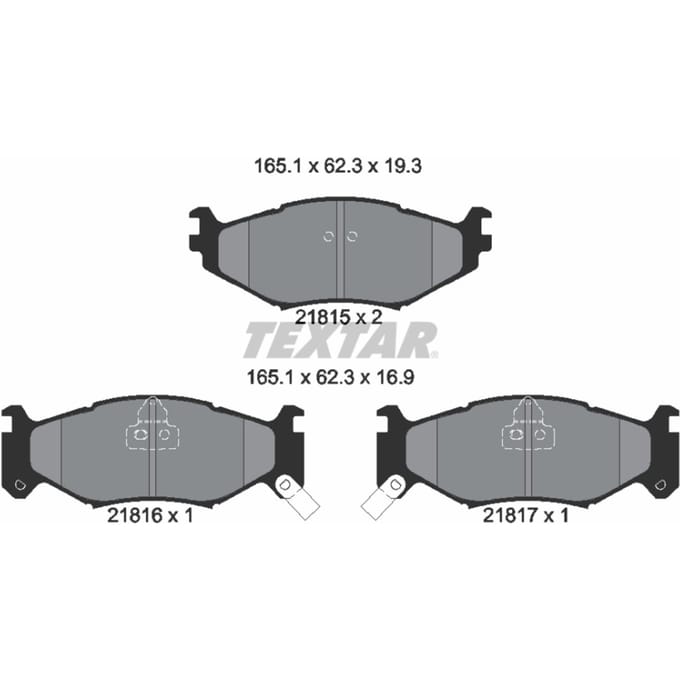Remblokset TEXTAR 2181501, voor