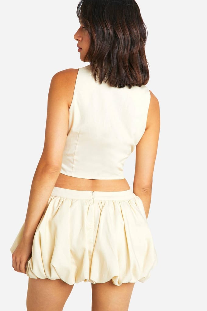 boohoo Dames Low Rise Puffball Mini Skirt | Boter | Maat: 44