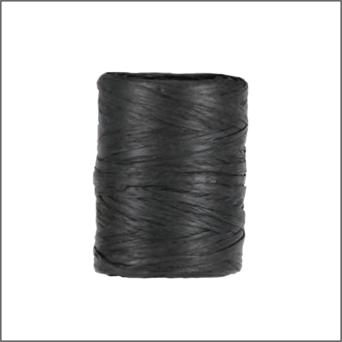 Luxe Cadeaulint - Raffia Lint - Paper Lint - Zwart - 100 meter - 5mm - Hobbylint - Versierlint - Papier