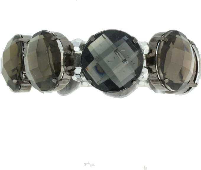 Behave - Armband grijs zwarte stenen - Elegant avondaccessoire