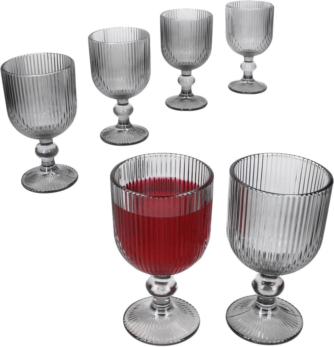 MamboCat 6-delig AGATA wijnglasenset grijs van glas – 37564