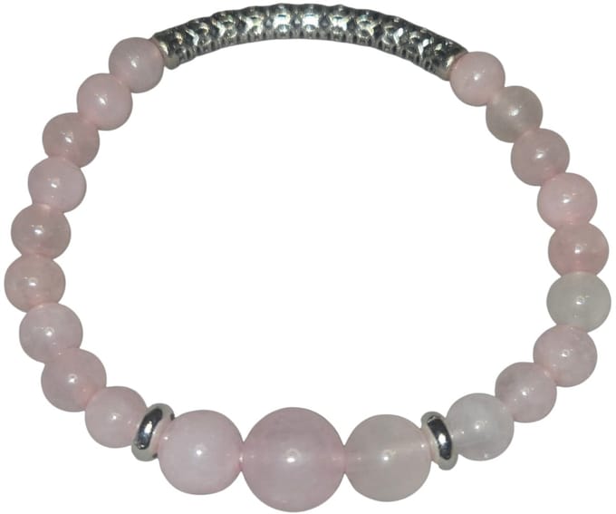 Rozenkwarts armband. (elastisch)