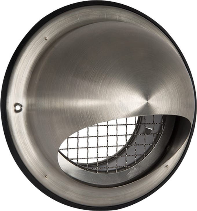RVS buitenrooster bol model grofmazig gaas Ø125mm