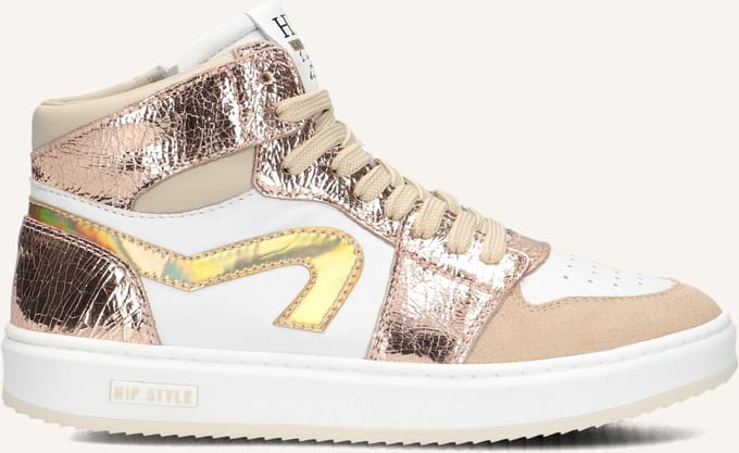 Hip H1765 Sneakers Meisjes - Leren Sneaker - Beige - Maat 33