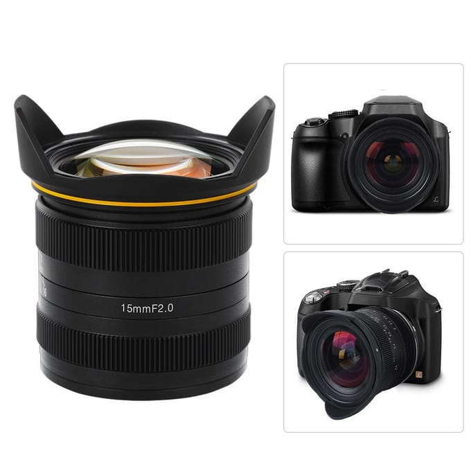 Aluminiumlegering 15mm F2.0 Groothoek Vaste Focus APS C Frame M43 Mount Lens voor Olympus Mirrorless gray