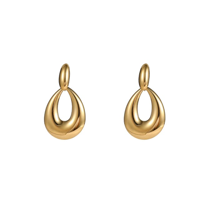 Go Dutch Label Oorknoppen Big Oval Dangle Goud