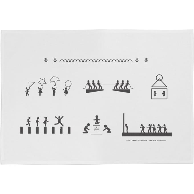 Squid Game Playground Games Tea Towel