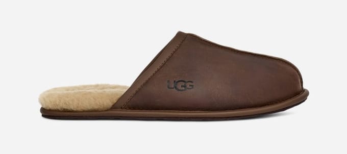 UGG® Scuff for Men in Brown, Size 7, Leather/Polyester/Wool