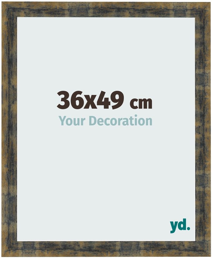 Your Decoration - Fotolijst 36x49 cm - MDF - Blauw Goud Gemeleerd - Pisa