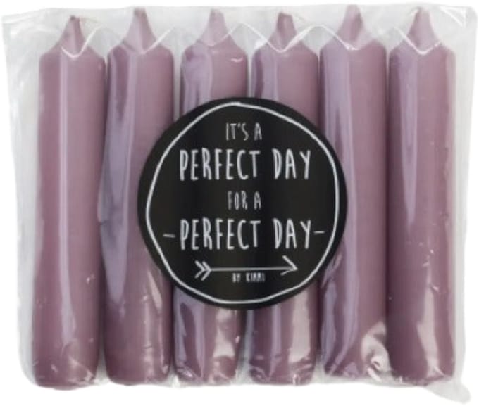 Rustik Lys - Dinerkaarsen - 6 stuks - Mauve 2,1 x 12cm