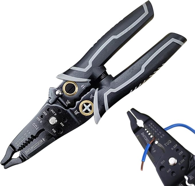 Draadstrippers Krimptang - Kabelstripper Multitool - Draad Bewerken - Chroomvanadium Staal - 21 x 8 cm - Veelkleurig