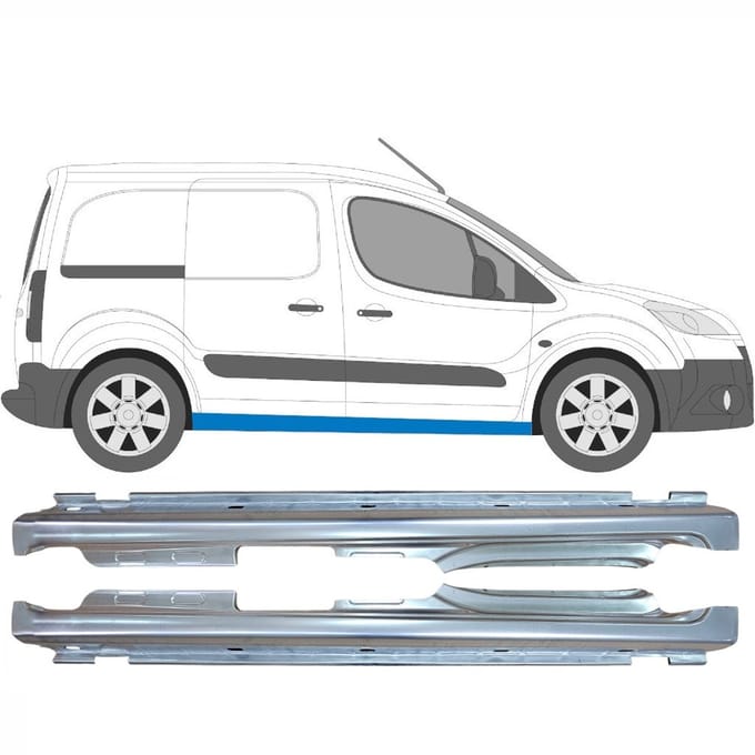 Volledige dorpel voor Peugeot Partner 2008-2018 / Links + Rechts / Set