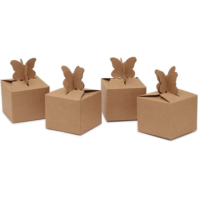 VBS Kartonnen doos "Vlinder", 4 stuks
