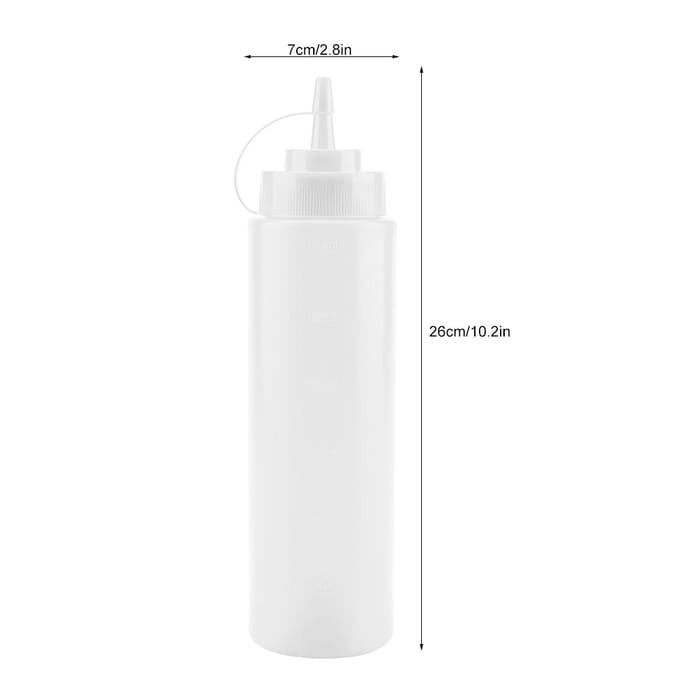 720ml 10 stuks / Set Plastic Condimentdispenser voor Saus Olie Crème Azijn (Wit) wit
