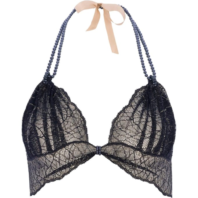 Bracli | Sydney Zwarte Beha met Zwarte Parels | Lingerie Maat Plus