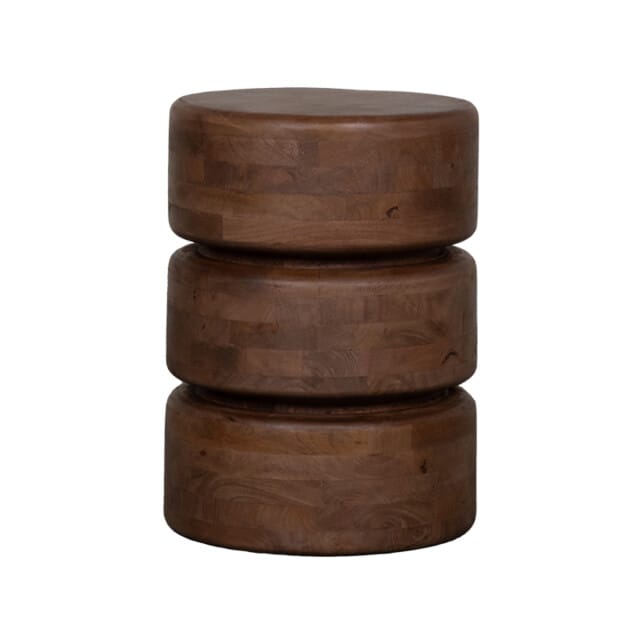 LABEL51 Milly Bijzettafel - Bruin - Hout - 35 cm - Rond