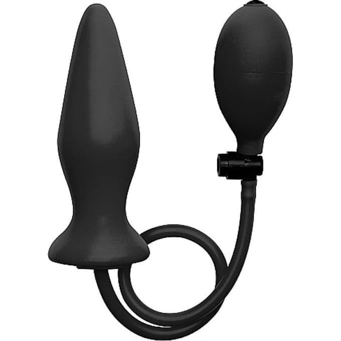 Opblaasbare Siliconen Butt Plug - Zwart