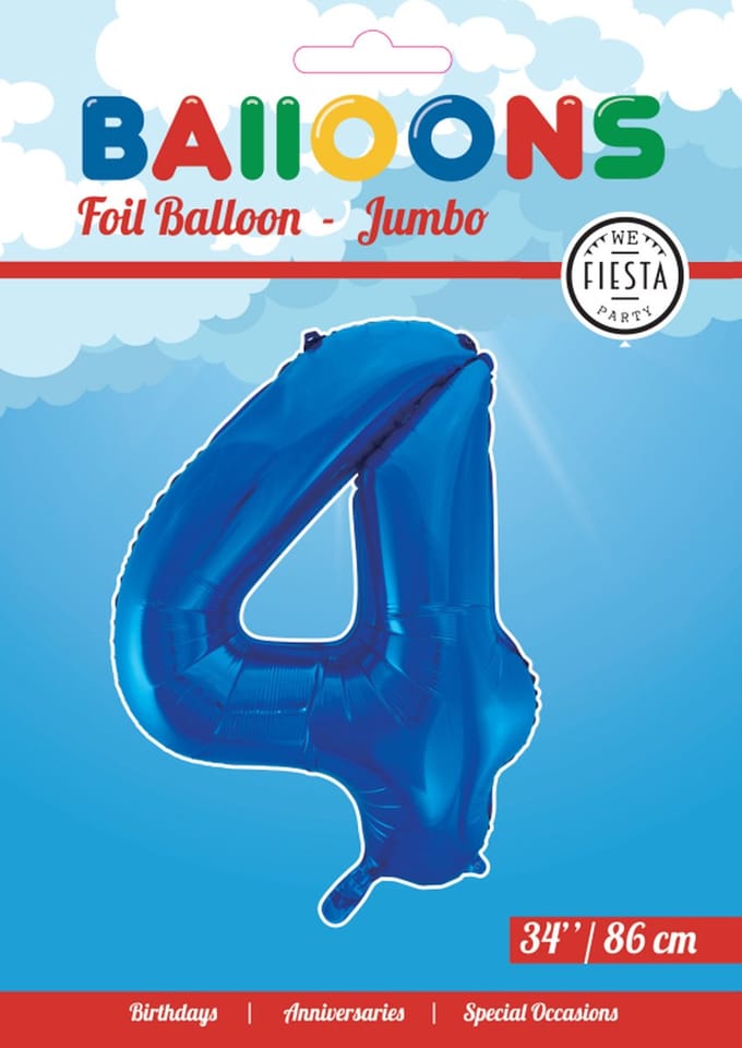 Folieballon 34" nmr. 4 - Blauw
