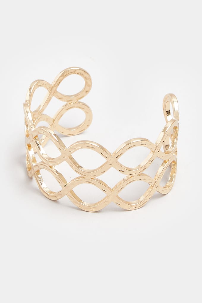 Yours Goudkleurige Getextureerde Gedraaide Armbandsize One Size