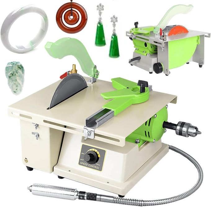 Mini Slijpmachine - Edelsteen Polijstmachine - Sieraden Maken - Variabele Snelheid - 50mm Objecten - Grijs