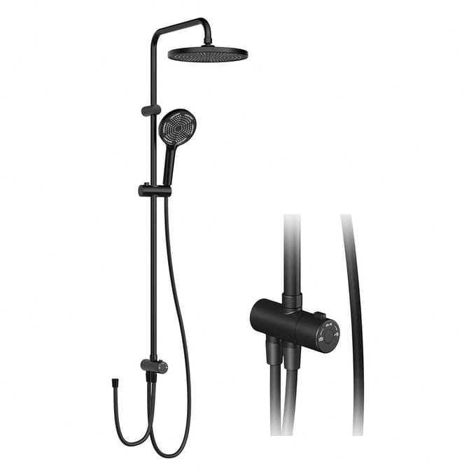 Douchekop - Regendouche - Regendouche Set - RVS - Zwart - Badkamer - Douche - Regendoucheset