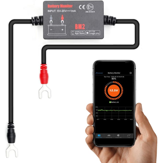 BT4.0 6~20V ingangsspanning batterijmonitor auto-batterijmonitortool diagnostische tools verbinden veelkleurig