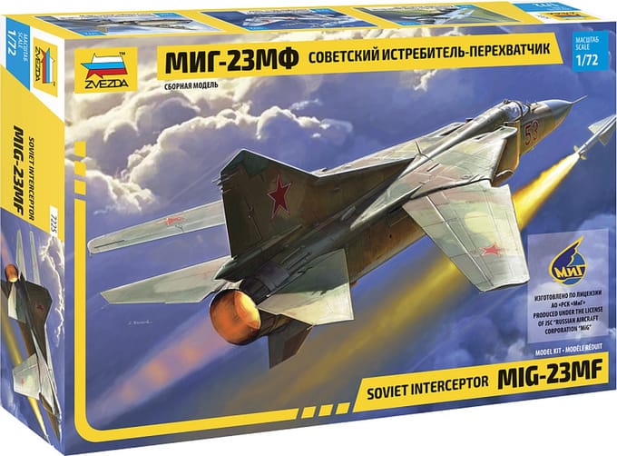 Zvezda Modelbouwpakket Militaire voertuigen - 7225 Mikoyan-Gurevich MiG-23MF Flogger-B Plastic - 1:72 - Modelbouw