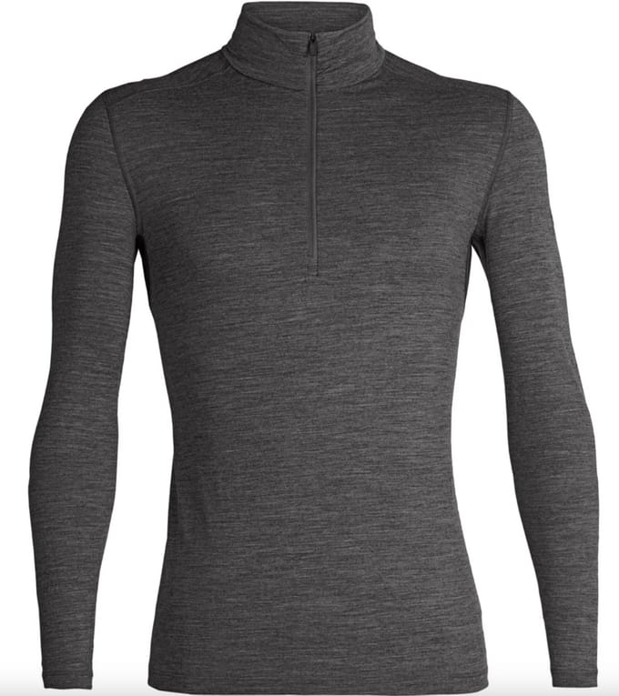 Icebreaker 200 Oasis Longsleeve met 1/2 rits Heren, grijs Maat S