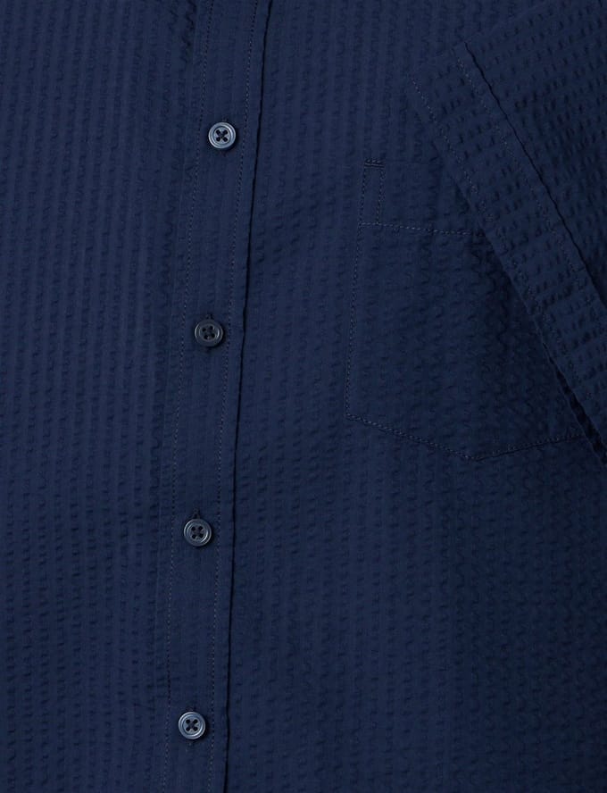 Donkerblauw overhemd Casa Moda Casual Fit borstzak