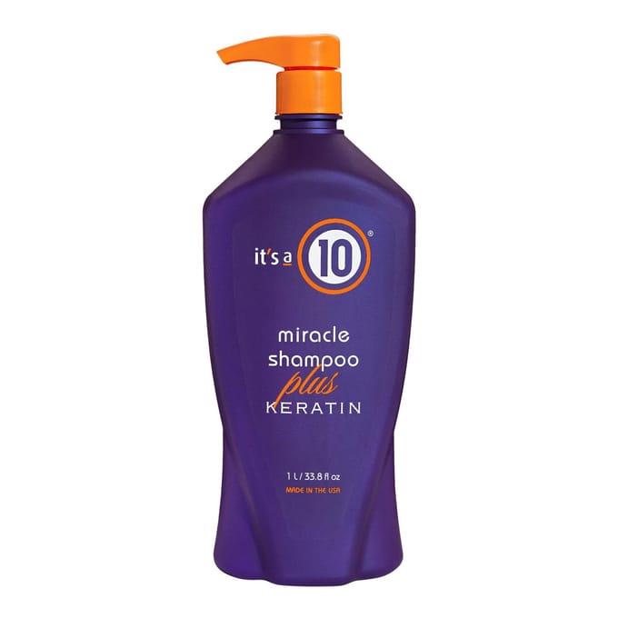 C'est un 10, Shampooing Miracle Plus Kératine, Shampooing pour Cheveux, Hydrate & Protège, 1000 ml