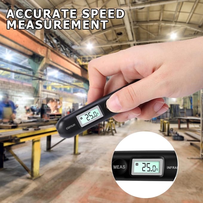 Contactloze Mini Digitale Infrarood Thermometer met LCD Handheld Draagbare Zak Temperatuurpen yellow