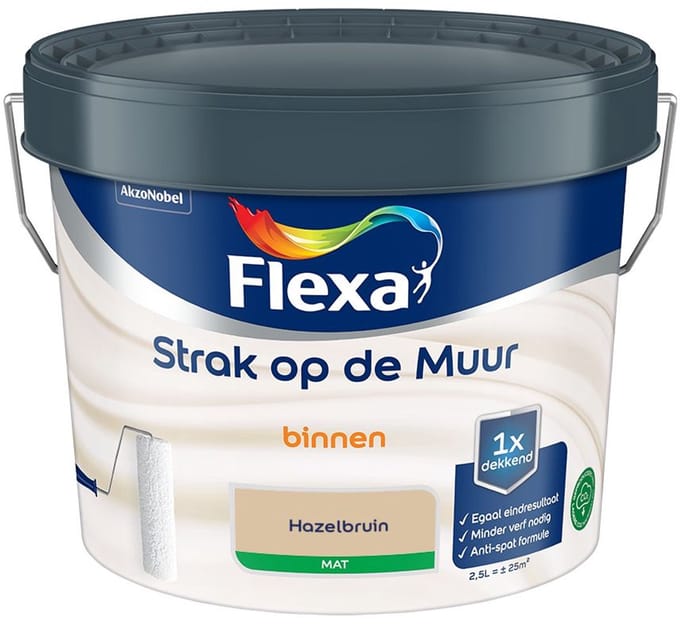 Flexa - Strak Op De Muur Binnen Mat - Hazelbruin - Mengverf - 2,5 L