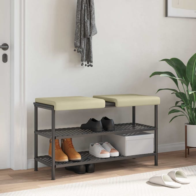 vidaXL - Bankkussen - 2 - st - Kunstleer - Crèmekleurig - Diepte - 35 - cm
