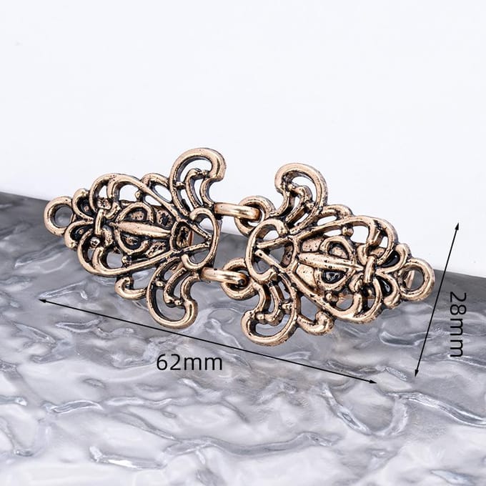 1 paire de clips à pression pour accessoires, boucle rétro, cardigan, chemisier, boutons d'écharpe mignons bronze