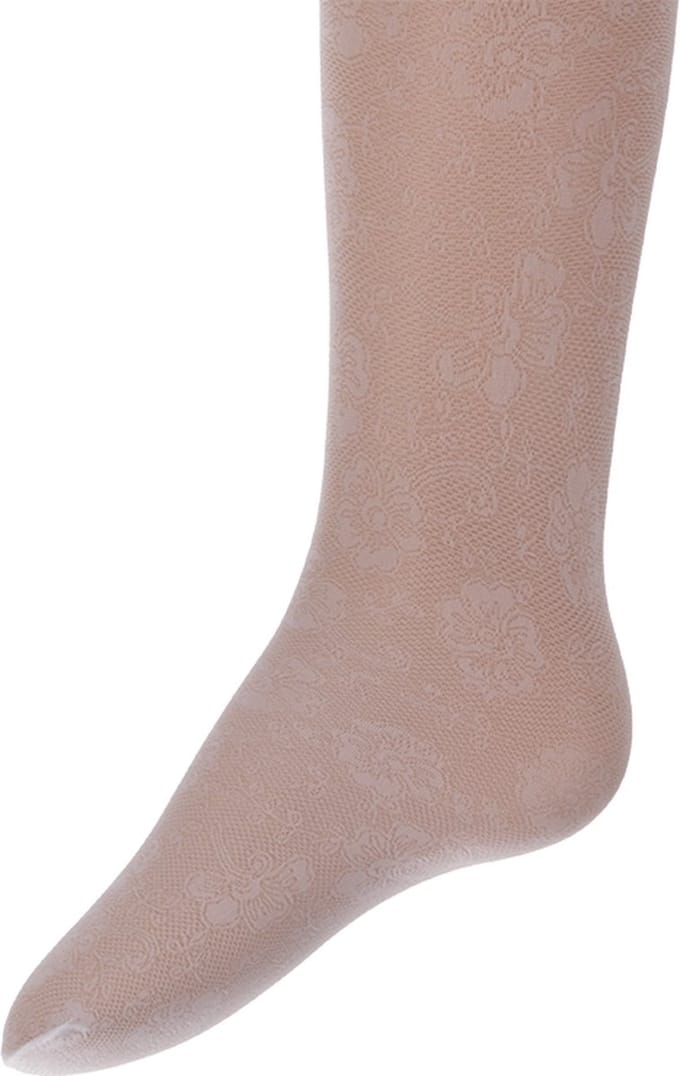 Panty wit met bloemmotief-110/116
