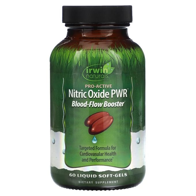Stikstofoxide PWR, Bloedstroom Booster, 60 Vloeibare Softgels