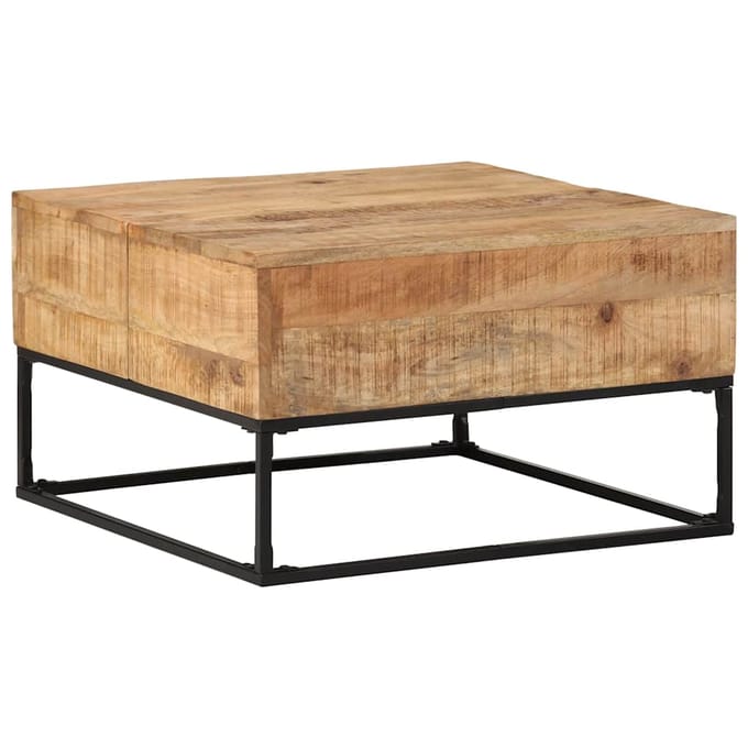 vidaXL - Salontafel - 68x68x41 - cm - ruw - mangohout