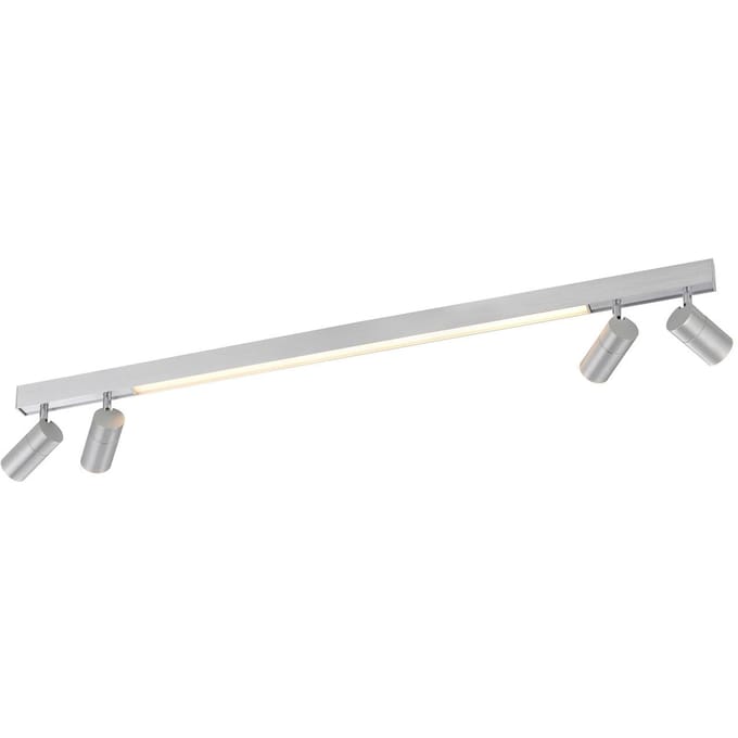 PURE LED plafondlamp Lines, 120 cm, zilver, afstandsbediening