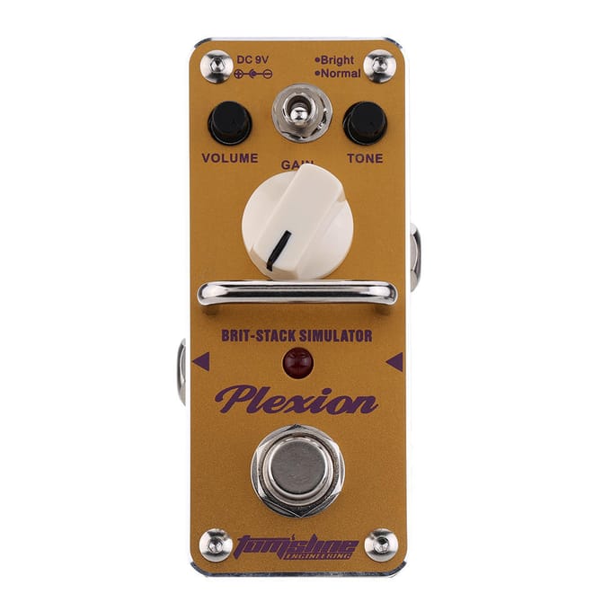 AROMA APN-3 Plexion Brit-stack Simulator Elektrische Gitaar Effectpedaal Mini Single Effect met True Bypass goud/wit