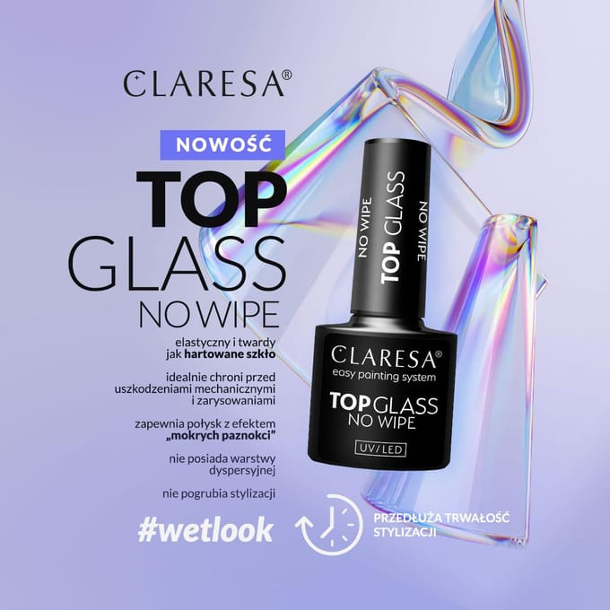 Claresa Top Coat Glass No Wipe 5ml