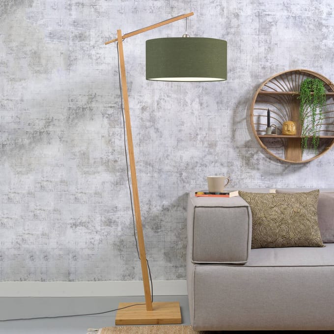 GOOD & MOJO Andes vloerlamp, groen/natuur