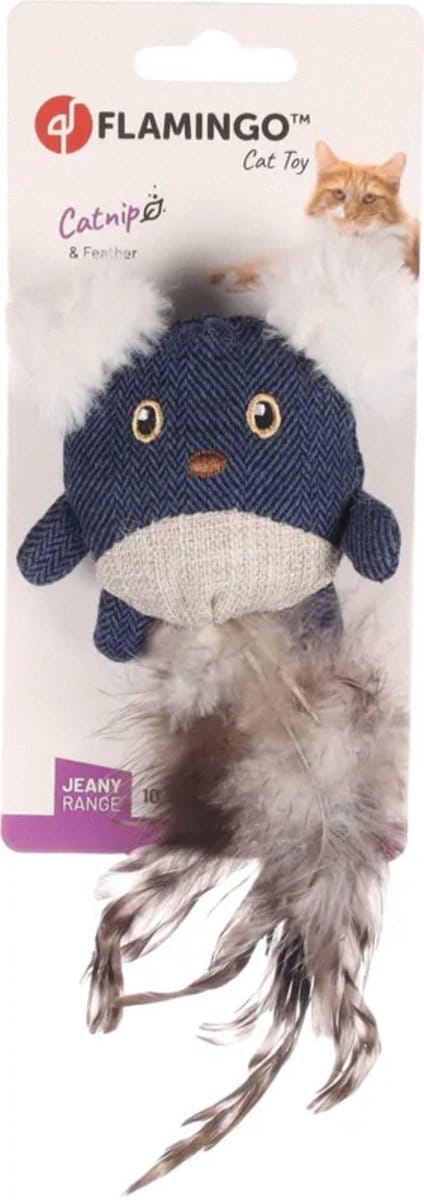 Flamingo Jeany Muis - Kattenspeelgoed - 20x10 cm Blauw